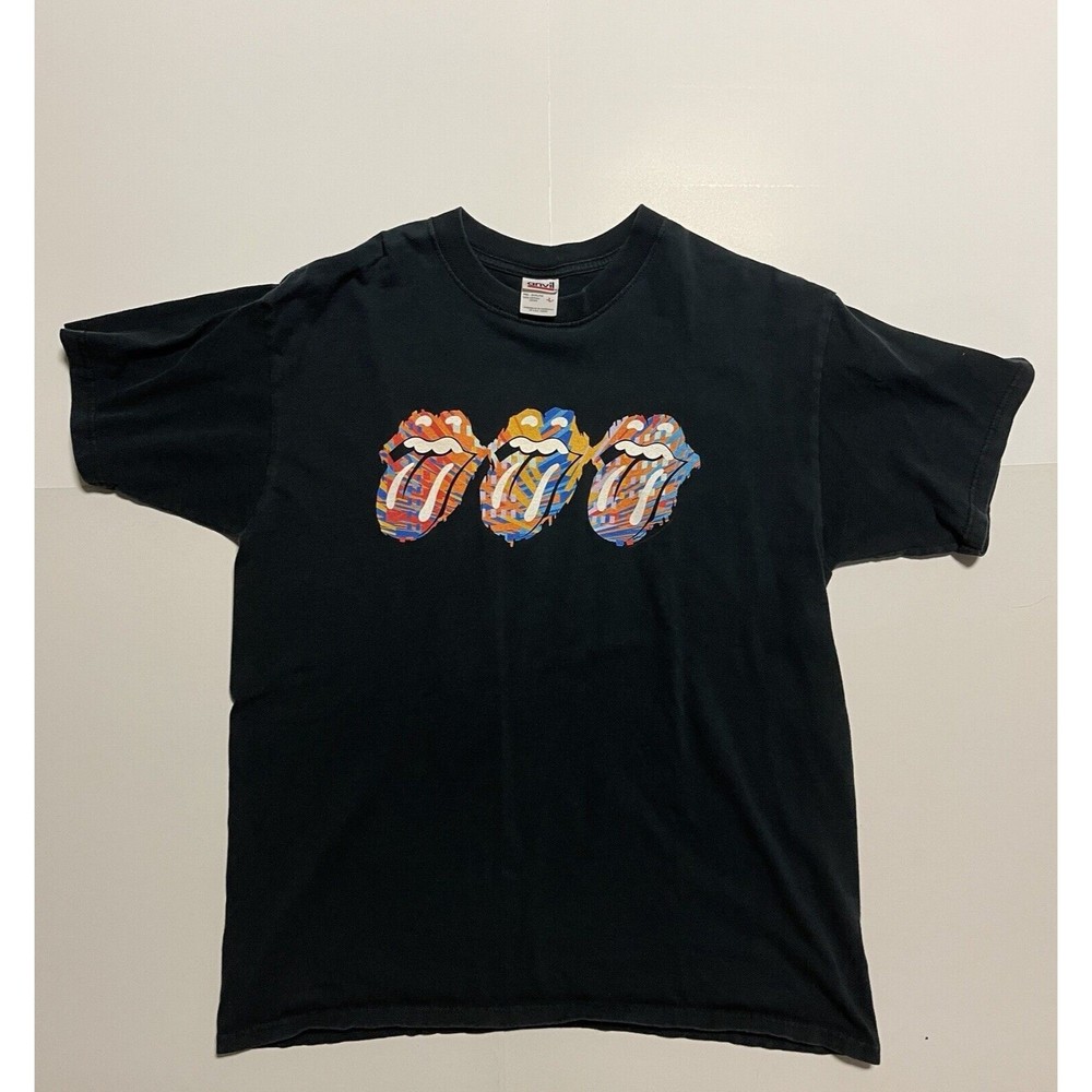 VTG The Rolling Stones 2002 Tour Band Shirt Double Sided Licks Sz L Anvil Large
